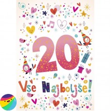 Voščilnica za 20 let - Vse najboljše Voščilnica za 20 let - Vse najboljše